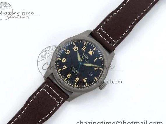 MIROTIME 1224 Pilot Mark XVIII Titanium BLSF 1:1 Best Edition Black Dial on Brown Leather Strap MIYOTA Popular 7020